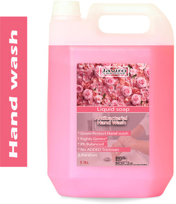 javiro Handwash Liquid Refill Can, Refreshing Rose Antibacterial germ-protect | Advanced Disinfection Formula| pH Balanced Hand Wash Can(5000 ml)
