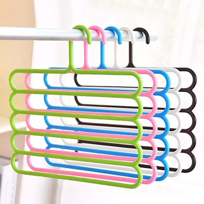Quakzapp 5 Layer Plastic Multipurpose Clothes Hanger, (Multi Colour) Plastic Shirt Pack of 10 Hangers For  Shirt(Multicolor)