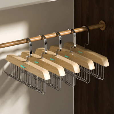 NedX Nedx Cloth Hunger Steel Dress Pack of 5 Hangers For  Dress(Steel, Brown)