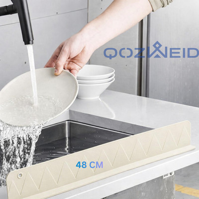 QOZWEID Kitchen Sink Silicone Splash Guard Water Deflector Mat 48cm 48 cm Self-amalgamating Tape(White Pack of 1)