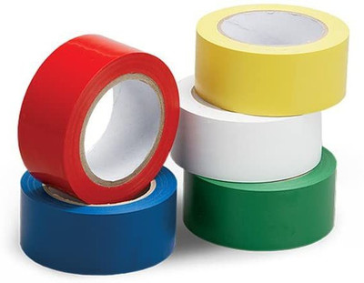 Naughty angels Single Sided Handheld Vastu Tape Rolls For Vastu Dosh Remedy Five Colour Tapes Green, Yellow, Red, White & Blue-2 Inch Wide X 25 Meter Length (Manual)(Set of 5, Multicolor)