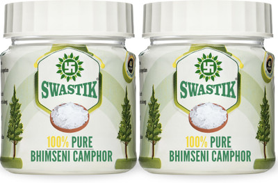 SWASTIK Pure Bhimseni Camphor 50 grams Jar PACK OF 2(100 g)