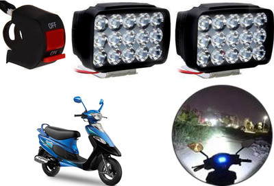SMARTER RIDE 15LEDLIGHT_SWITCH_172 Fog Lamp Motorbike LED for TVS (12 V, 15 W)(Scooty Pep+, Pack of 3)