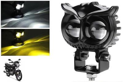 SHOP4U OWL Shape Fog Yellow-White with Flash light 9V-60V 20W Super Splendor Xtec Headlight Motorbike LED for Hero (12 V, 20 W)(Splendor NXG, Pack of 1)