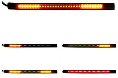 AutoPowerz Strip Tail Brake Stop Turn Signal 32LED 8'' Flexible led Light for Motorcycle License Plate Light Car LED (12 V, 10 W)(Universal For Car, Pack of 1)
