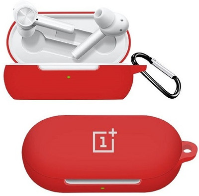 ONMART Silicone Press Stud Earbuds Case For Oneplus Buds Z(RED)
