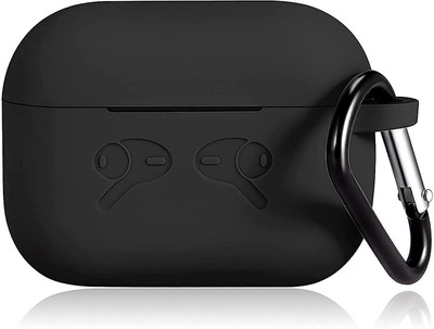 KHR Silicone Press and Release Headphone Pouch For Apple Airpods Pro 2nd Generation(AirPods Pro Silicon Case Protective Cover Black)