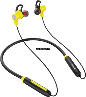 Zusix Bravo 90A - Youth Edition with 12 Hours Music Time Wireless Neckband v5.3 Bluetooth Headset(Yellow, In the Ear)