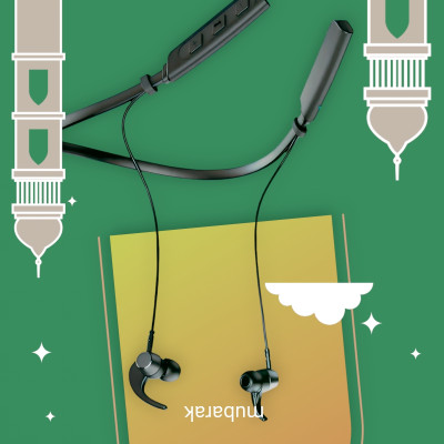 QPG STORE Rokerz 235 Pro Wireless Bluetooth Neckband(0.2265 Bluetooth(Black, In the Ear)