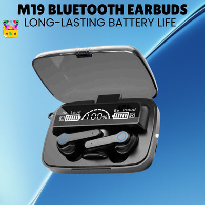 SACRO M19 Bluetooth Wireless Earbuds Large Dual LED Display With High Stereo SoundL486 Bluetooth(Black, True Wireless)