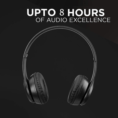 Techobucks Wireless Portable Sports Headphones Stereo, Memory Card Bluetooth Headset Bluetooth Gaming(Black, On the Ear)