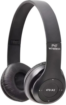 Techobucks NEW SALE P47 Wireless Active Noise Cancellation Thunder Beat Sound Headphone Bluetooth(Black, On the Ear)