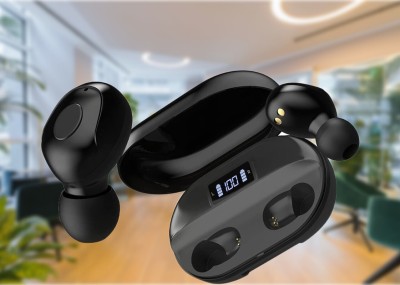 SACRO T20_T2 Wireless Earbuds with Bluetooth 5.0 & Digital Display Bluetooth(Black, In the Ear)