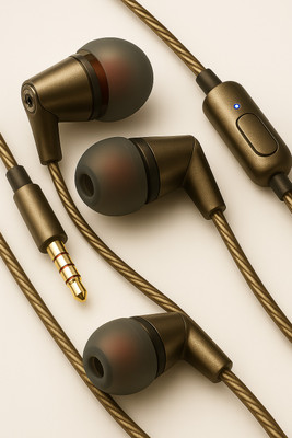 Zeno Earphones with Mic|Deep Bass|SweatProof|Premium Sound Wired Headset(Silver, True Wireless)