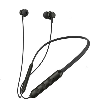 Techobucks Best Wireless Neckband 8H Playtime with Deep Bass Neckband Headphone Bluetooth Bluetooth(Black, In the Ear)