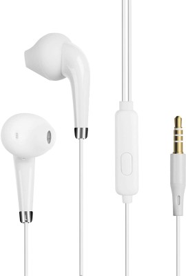 Flox Wired in Ear Earphone with Mic (White) Wired Headset(White, In the Ear)
