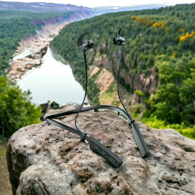 QPG STORE Rokerz 235 Pro Wireless Bluetooth Neckband(0.1985 Bluetooth(Black, In the Ear)