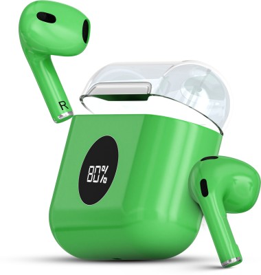 AAMS Ninja X19 DuoPods Earbuds with 30H Playtime,13MM Drivers,40MS Low Latency, ENC Bluetooth Headset(Green, True Wireless)