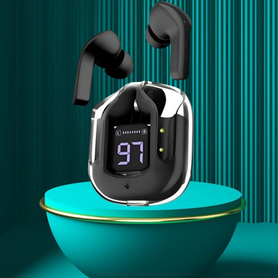 GUGGU Earbuds Max UltraPods Transparent Charging Case With LED Digital Display B15 Bluetooth(Multicolor, In the Ear)