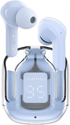 OWDIO OWDIO Ultrapods Wireless Earbuds Comes with transperant case Digital Display 5.3 Bluetooth Headset(BLUE, True Wireless)