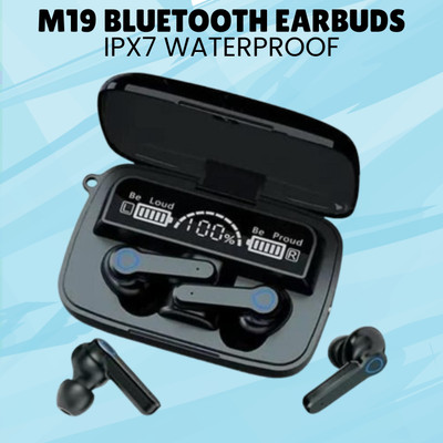 GUGGU M19 Wireless (Earbuds) TWS 5.1 Large Dual LED Display & Bluetooth HeadphonesX305 Bluetooth(Black, True Wireless)