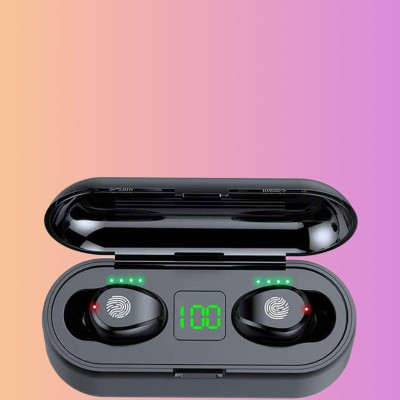 YAROH D30_F9 Wireless Earbuds with Bluetooth 5.0 & Digital Display Bluetooth(Black, In the Ear)