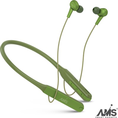 AMS Roxx 50Hr Playtime Sports Gaming Neckband TF Card Slot Wireless Headset Earphone Bluetooth Gaming(Green, In the Ear)