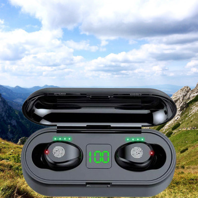 YAROH Q43_F9 Wireless Earbuds with Bluetooth 5.0 & Digital Display Bluetooth(Black, In the Ear)