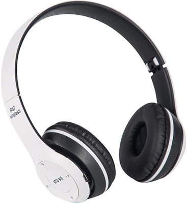 Techobucks NEW PRICE P-47 3D Ultra Dynamic sound Game Sport Running Gaming Headset Bluetooth(White, On the Ear)