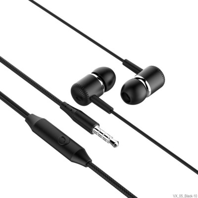 Zusix VX 05 - Noise-Cancelling with 10mm Driver, 3.5mm Jack Earphone with Mic Wired Headset(Black, In the Ear)
