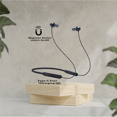 house of common 48 Hours Playtime Bluetooth Wireless Neckband Headphones Earphone_VE Bluetooth & Wired(Black, In the Ear)