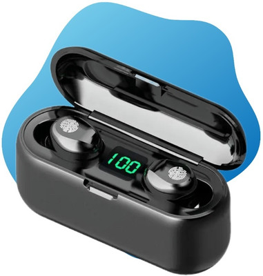 YAROH O67_F9 Wireless Earbuds with Bluetooth 5.0 & Digital Display Bluetooth(Black, In the Ear)