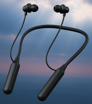 NS WORLD X1 Neckband |Mic| High Bass earphone |HD Headphone | Type C Earbuds Bluetooth Headset(Premium Black, True Wireless)