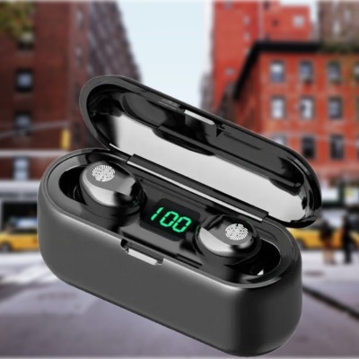 YAROH A79_F9 Wireless Earbuds with Bluetooth 5.0 & Digital Display Bluetooth(Black, In the Ear)