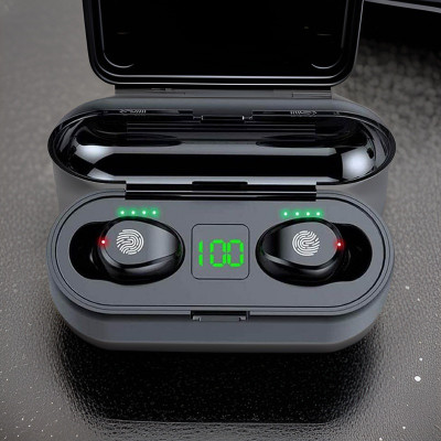 FRONY Z54_F9 48-Hour Playback TWS: HD Sound, Touch Controls, Water Resistant Bluetooth(Black, In the Ear)