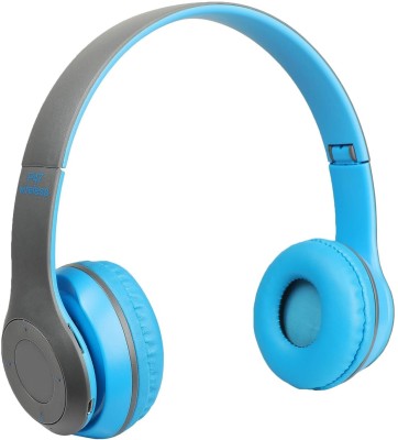 icall BestSound P47 Headphone With Mic & SD Card Support 4-5 Hour Battery Backup Bluetooth & Wired Headset(Blue, True Wireless)