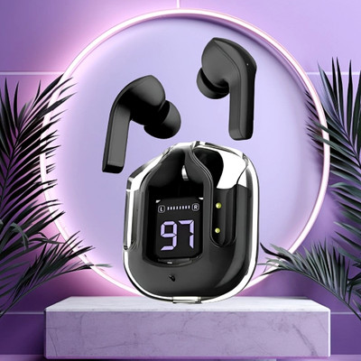 GUGGU Earbuds Max UltraPods Transparent Charging Case With LED Digital Display B457 Bluetooth(Multicolor, In the Ear)