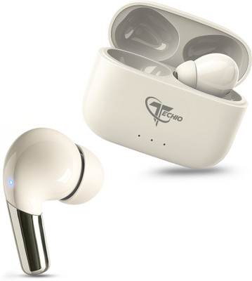 TECHIO MagnoPods TWS with LED Display, Dual Mic ENC, 13mm Driver & Game Mode Bluetooth(White, True Wireless)