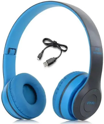 BUFONA P47 Bluetooth Gaming Headphone Wireless Sport Earphone With FM&SD Card Slot Bluetooth Headset(BLUE, On the Ear)