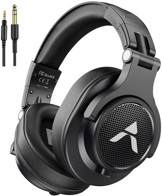 ADCOM Sound Master DJ Bass Headsets with 40mm Driver, Foldable Lightweight Headphones Wired Headset(Black, On the Ear)