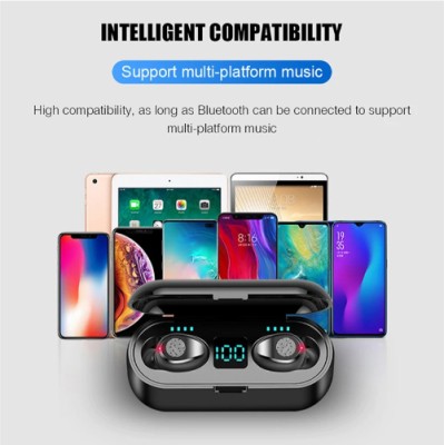 GUGGU ATY_791A_F9 BLUETOOTH WIRELESS WITH POWER BANK STEREO SOUND BLUETOOTH 5.1 EARBUD Bluetooth(Black, True Wireless)