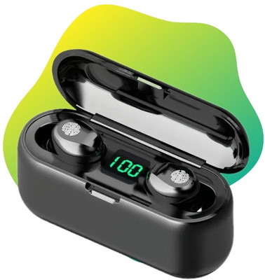 FRONY N66_F9 Wireless Earbuds with Bluetooth 5.0 & Digital Display Bluetooth(Black, In the Ear)