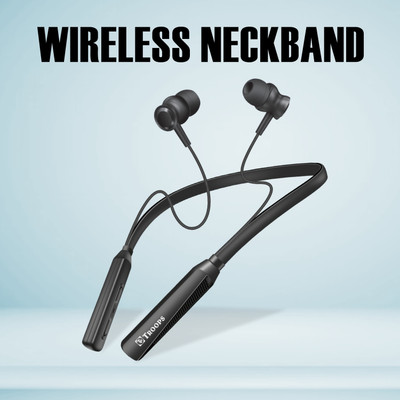 TP TROOPS Touch in Ear Neckband with Full Touch Controls, Spatial Audio,Up to 50H Playtime Bluetooth & Wired(Black, In the Ear)