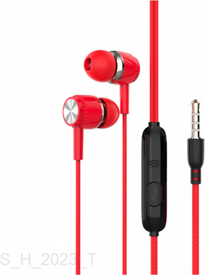 HQ Vibesix VX-01 Wired Earphone Handsfree with Mic Wired Headset(Red, In the Ear)