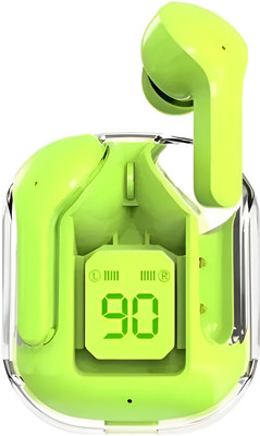 myxes Smart Design UltraPods Buds AI Calling Airbuds With ASAP Charge Transparent M158 Bluetooth(Green, True Wireless)