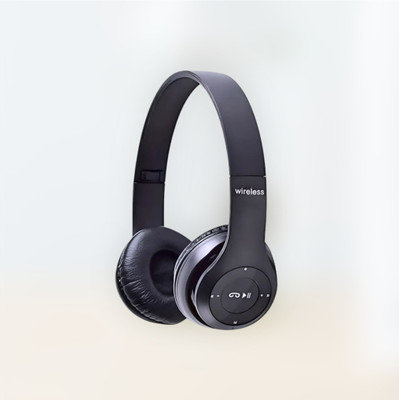 TWS Over-Ear Bluetooth Headset for Immersive Audio with Strong Bass_P4 Bluetooth & Wired(Black, On the Ear)