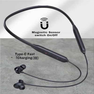 house of common 48 Hours Playtime Bluetooth Wireless Neckband Headphones Earphone_WX Bluetooth & Wired(Black, In the Ear)