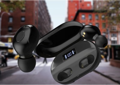 SACRO C29_T2 Wireless Earbuds with Bluetooth 5.0 & Digital Display Bluetooth Headset(Black, In the Ear)
