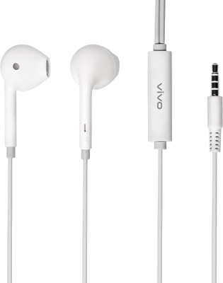 vivo XE160 Earphones with 3.5mm jack & mic, compatible with Smartphones & Tablets Wired(White, In the Ear)