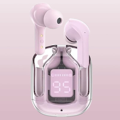 NRP STAR Ultra Pod Max Bluetooth 5.3 TWS Earbuds with Display, Gaming Mode,Fast Charging Bluetooth(Pink, In the Ear)